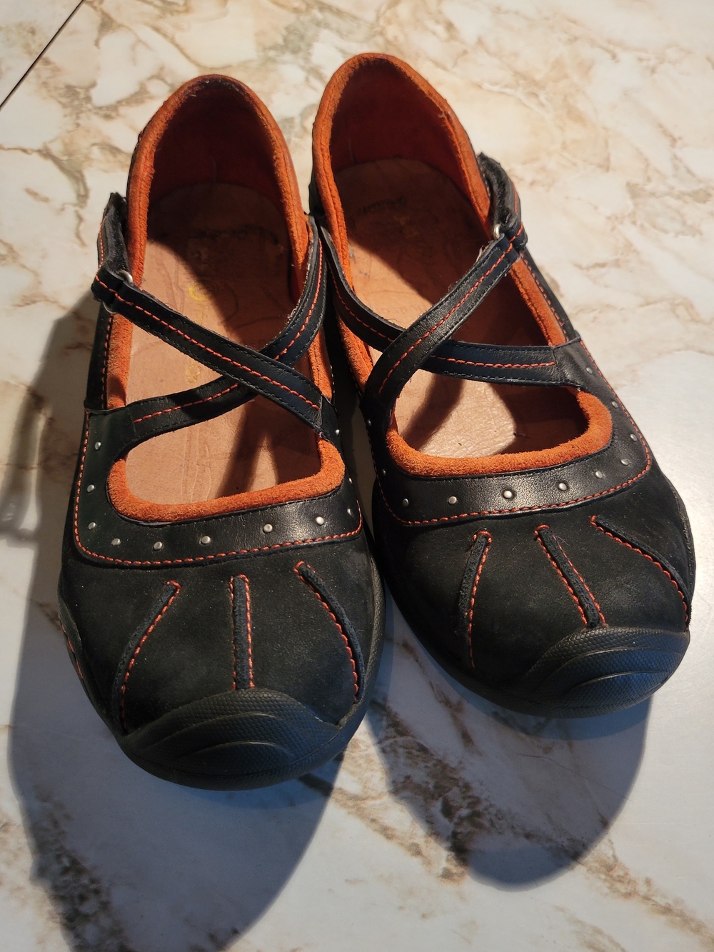 J-41 Black and Orange Mary Janes